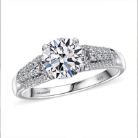 TLV Luxuriant Lab Grown Diamond (G-H, SI) (Rnd) Ring in Rhodium Over Sterling Silver (Size 6.0) 2.00 ctw