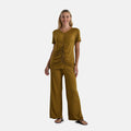 TAMSY Citrine Color Jersey Knit 2 Piece Set with Front Rouche - Sticky add to cart bar