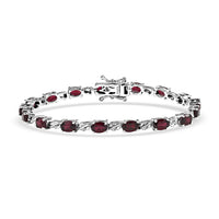 EverTrue Orissa Rhodolite Garnet 10.20 ctw Bracelet in Platinum Bon (7.25 In)