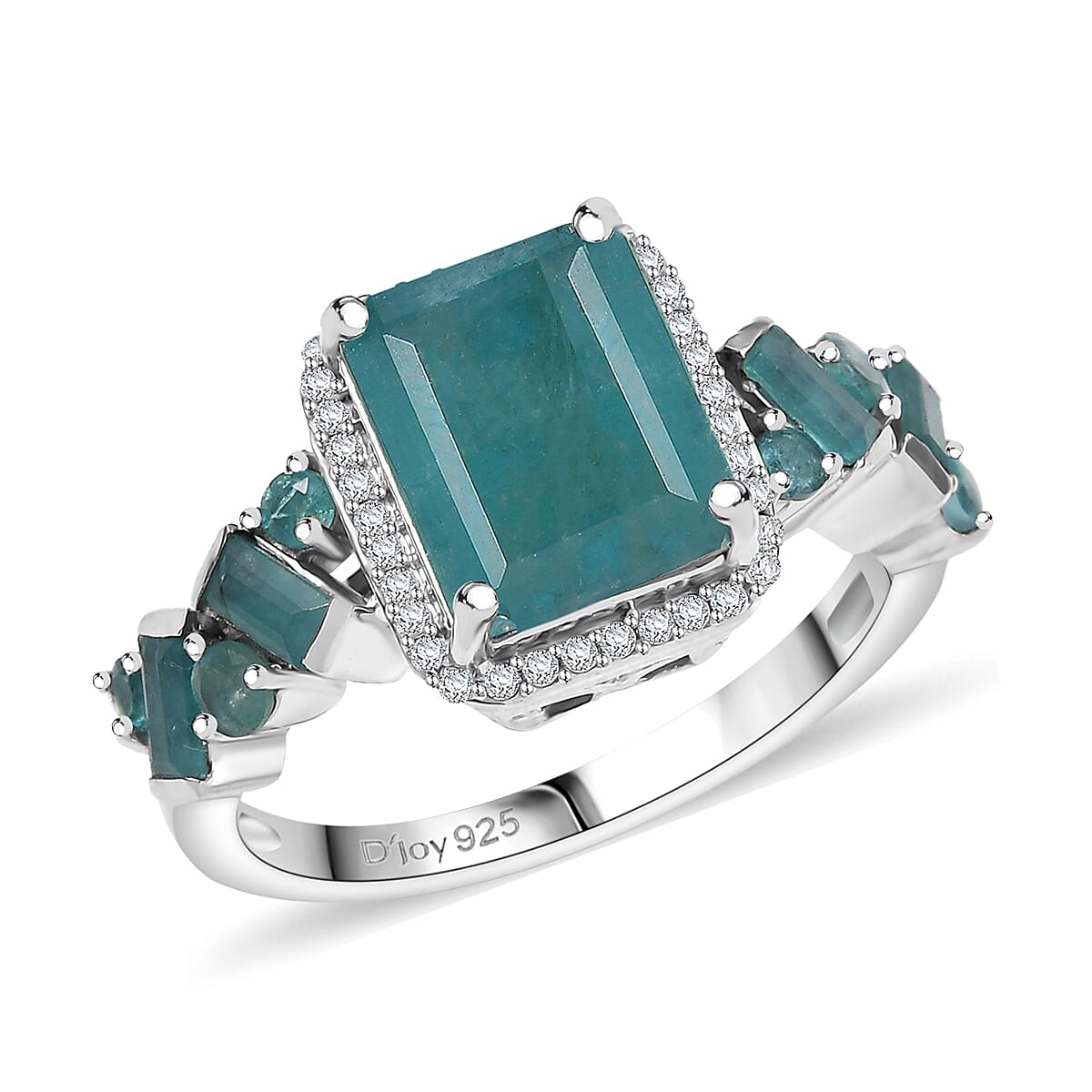 D'Joy Premium Grandidierite and Moissanite 4.60 ctw Ring