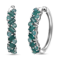 D'Joy Premium Grandidierite 2.50 ctw Art Deco Earrings in Rhodium Over Sterling Silver