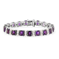GP African Amethyst and Multi Gemstone 16.80 ctw Bracelet in 18K Vermeil Yellow Gold Over Sterling Silver (7.25 In)