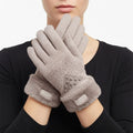 Tamsy Gray Cashmere Wool Gloves with 2 Finger Touchscreen - L - Sticky add to cart bar