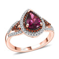 D'Joy AAA Radiant Ember Garnet, Multi Gemstone Ring in 18K Vermeil RG Over Sterling Silver (Size 10.0) 2.10 ctw - Sticky add to cart bar