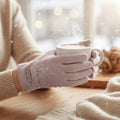 Tamsy Black Cashmere Wool Gloves with 2 Fingers Screen Touch - Sticky add to cart bar