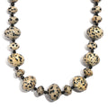 EverTrue Dalmation Jasper and Thai Black Spinel 518.00 ctw Beaded Necklace 18 Inches in Platinum Bond - Sticky add to cart bar