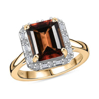 AAA Byzantine Tourmaline and G-H SI Luxuriant Lab Grown Diamond 3.84 ctw Ring in 10K Yellow Gold (Size 6.0)