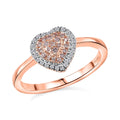 D'Joy Natural Pink and White Diamond I3 0.25 ctw Heart Ring in 18K Vermeil Rose Gold Over Sterling Silver (Size 5.0) - Sticky add to cart bar