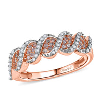 D'Joy Natural Pink and White Diamond I3 0.33 ctw Ring in 18K Vermeil Rose Gold Over Sterling Silver