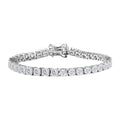 D'Joy Asscher Cut Moissanite (4mm) Bracelet in Rhodium Over Sterling Silver (6.50 In) 10.10 ctw - Sticky add to cart bar