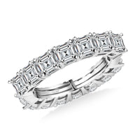 D'Joy Moissanite Band Ring in Rhodium Over Sterling Silver (Size 10.0) 3.35 ctw