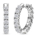 D'Joy Asscher Cut Moissanite Hoop Earrings in Rhodium Over Sterling Silver 6.70 ctw - Sticky add to cart bar