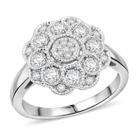 Clarte Petunia Collection Moissanite 0.80 ctw Ring in Sterling Silver (Size 10.0)