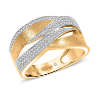 Clarte Solis Collection Moissanite Ring in 14K YG Over and Sterling Silver (Size 10.0) 0.45 ctw