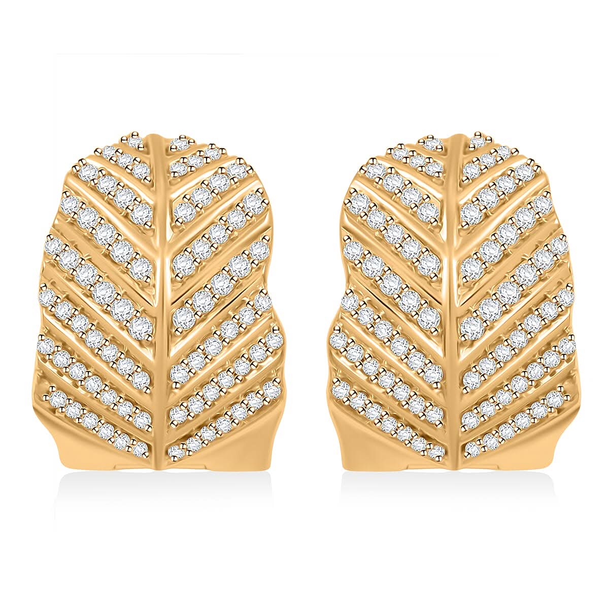 Clarte Fylla Collection Moissanite 0.56 ctw Huggies Earrings in 14K Yellow Gold Over Sterling Silver
