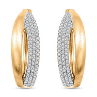 Clarte Solis Collection Moissanite 0.47 ctw Hoop Earrings in 14K Yellow Gold Over Sterling Silver