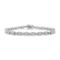 Princess Cut Moissanite 9.40 ctw Bracelet in Sterling Silver (6.50 In)
