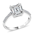 Princess Cut Moissanite 2.70 ctw Ring in Sterling Silver (Size 10.0) - Sticky add to cart bar
