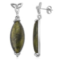 Connemara Marble Beads 30.00 ctw Celtic Knot Earrings in Silvertone - Sticky add to cart bar