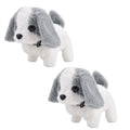 Livmore Set of 2 Pcs Grey Electric Walking Plush Dog Toy (6.3"x3.9"x5.5") (2xAA Battery Not Included) - Sticky add to cart bar