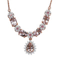 D'Joy Premium Pink Morganite and Multi Gemstone 4.30 ctw Majestic Blossom Necklace 18 Inches in 18K Vermeil Rose Gold Over Sterling Silver - Sticky add to cart bar