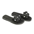 MATERIAL GIRL Black Floral EVA Slides - L - Sticky add to cart bar