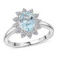 Certified & Appraised AAA Santa Maria Aquamarine and G-H SI Luxuriant Lab Grown Diamond 2.18 ctw Ring in 10K White Gold (Size 7.0) (Del. in 12-15 Days) - Sticky add to cart bar