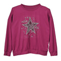 Tamsy Purple Bold Star Crystal Long Sleeve Top - One Size Fits Up to XLarge - Sticky add to cart bar