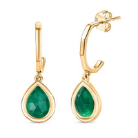 D'Joy Green Onyx 3.25 ctw Earrings in 18K Vermeil YG Over Sterling Silver