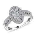 Luxuriant Lab Grown Diamond (G-H, SI) Glitter Halo Ring - Sticky add to cart bar