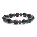 Green Aventurine and African Amethyst 115.00 ctw Beaded Stretch Bracelet - Sticky add to cart bar