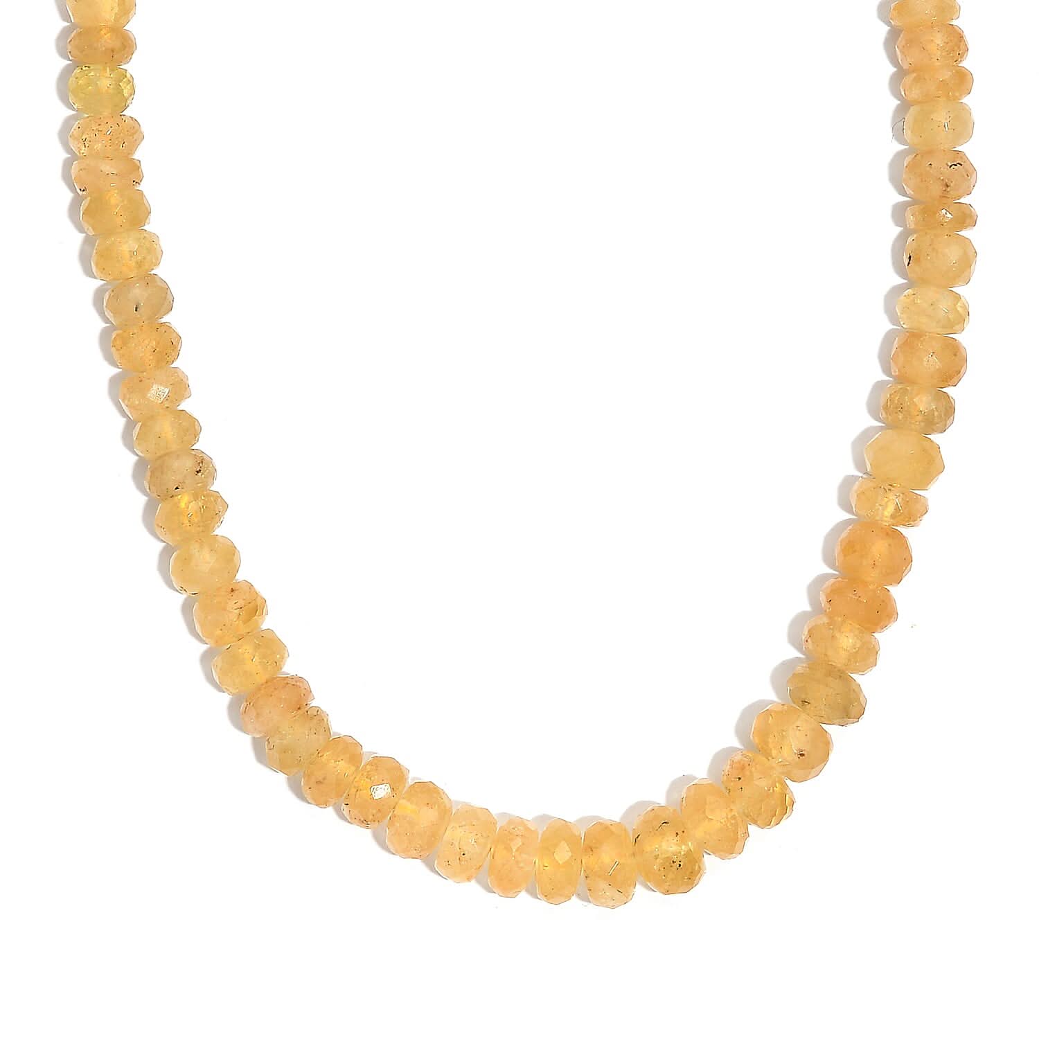 D'Joy Brazilian Heliodor 75.00 ctw Beaded Necklace 18-20 Inches in Rhodium Over Sterling Silver