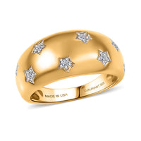 Luxuriant Lab Grown Diamond (G-H, SI) Ring in 14K Vermeil YG Over Sterling Silver (Size 7.0) 0.20 ctw