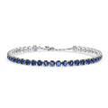 Simulated Aquamarine Color Diamond 9.65 ctw Bracelet in Silvertone (7.50 In) - Sticky add to cart bar