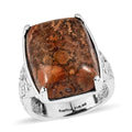 EverTrue Poppy Jasper 17.50 ctw Solitaire Ring in Stainless Steel - Sticky add to cart bar