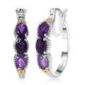 EverTrue African Amethyst 2.50 ctw Hoop Earring in 18K YG Plated and Platinum Bond - Sticky add to cart bar