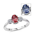 Premium Color Change Garnet and G-H SI Luxuriant Lab Grown Diamond 1.20 ctw Ring in Rhodium Over Sterling Silver (Size 10.0) - Sticky add to cart bar