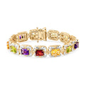 GP Multi Gemstone Bracelet in 18K Vermeil YG Over Sterling Silver (6.50 In) 13.50 ctw - Sticky add to cart bar