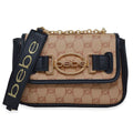 Closeout Bebe Black and Almond Jacquard Shoulder Bag - Sticky add to cart bar