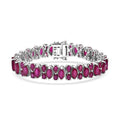 D'Joy Niassa Ruby (FF) Bracelet in Rhodium Over Sterling Silver (7.25 In) 33.50 ctw - Sticky add to cart bar