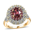 Luxoro 14K Yellow Gold AAA Ouro Fino Rubellite, Natural Yellow and White Diamond (I2) (0.90 cts) Ring (Size 10.0) 2.65 ctw - Sticky add to cart bar