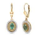 D'Joy Premium Kagem Zambian Emerald and Multi Gemstone 1.35 ctw Earrings in 18K Vermeil Yellow Gold Over Sterling Silver - Sticky add to cart bar