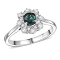 D'Joy Lagoon Tourmaline ,  Moissanite Ring in Rhodium OverSterling Silver 0.76 ctw (Size 10) 0.76 ctw - Sticky add to cart bar