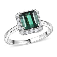 Certified & Appraised Rhapsody 950 Platinum AAAA Pirineu Lagoon Tourmaline, Diamond (E-F, VS) Ring (Size 10.0) 2.37 ctw