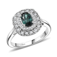 Certified and Appraised Luxoro 10K White Gold AAA Pirineu Lagoon Tourmaline, Diamond (I2) (0.28 cts) Ring (Size 10.0) 1.07 ctw