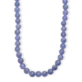 Tanzanite 145.00 ctw Beaded Necklace in Rhodium Over Sterling Silver 18-20 Inches - Sticky add to cart bar