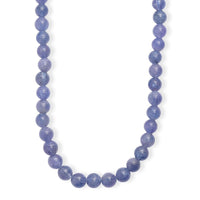 Tanzanite 145.00 ctw Beaded Necklace in Rhodium Over Sterling Silver 18-20 Inches