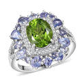 D'Joy Hebei Peridot and Multi Gemstone 4.50 ctw Ring in Sterling Silver - Sticky add to cart bar