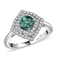 Certified & Appraised Luxoro AAA Pirineu Lagoon Tourmaline and I2 Diamond 1.19 ctw Ring in 10K White Gold - Sticky add to cart bar