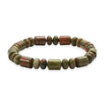 Unakite 120.00 ctw Tumble and Beaded Stretch Bracelet - Sticky add to cart bar